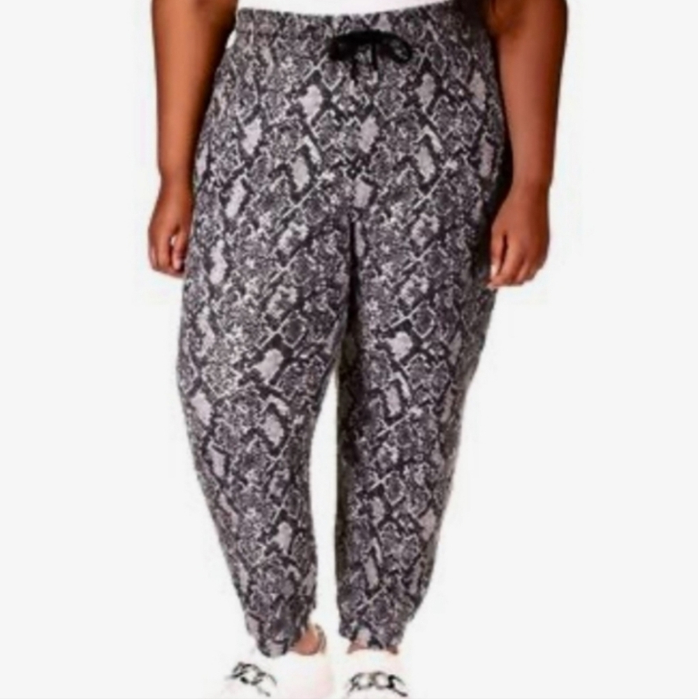 Michael Kors Black and White Snake Print‎ Joggers Pants Plus Size XXL NEW